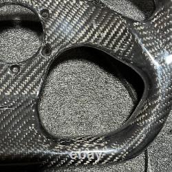 320mm 13 Flat Racing Steering Wheel Carbon Fiber Gloss Semicircle Jet 6 Holes