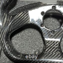 320mm 13 Flat Racing Steering Wheel Carbon Fiber Gloss Semicircle Jet 6 Holes