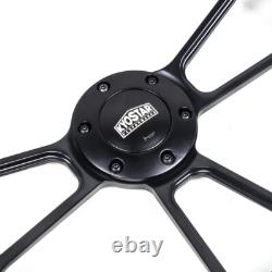 350mm 14 Inch Classic Style Billet Dark Wood Steering Wheel Real Mahogany 6-Hole