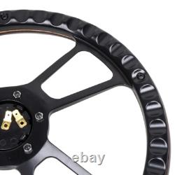 350mm 14 Inch Classic Style Billet Dark Wood Steering Wheel Real Mahogany 6-Hole