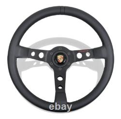 350mm MOMO Leather Steering Wheel fits for Porsche Classic OE#PCG34708410 Black