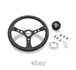 350mm MOMO Leather Steering Wheel fits for Porsche Classic OE#PCG34708410 Black