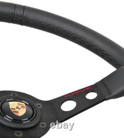 350mm MOMO Leather Steering Wheel fits for Porsche Classic OE#PCG34708410 Black