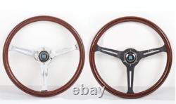 380MM Classic wood, Nardi STYLE chrome Steering Wheel 15In Racing Mahogany wheel