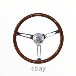 380mm 15 Grant Classic Nostalgia Style Wood Grain 3 Spoke Steering Wheel Chevy