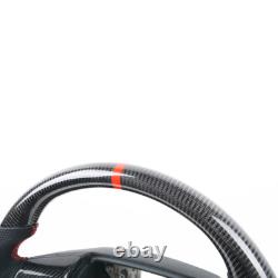 3K Carbon Fiber Steering Wheel For Ford F150 Raptor 09-14 Red Ring Nappa Grips