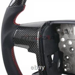 3K Carbon Fiber Steering Wheel For Ford F150 Raptor 09-14 Red Ring Nappa Grips
