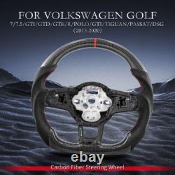 3K Carbon Fiber Steering Wheel For Volkswagen Golf GTI MK7 15-19 Alcantara Grips