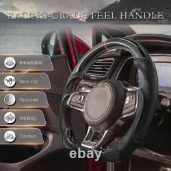 3K Carbon Fiber Steering Wheel For Volkswagen Golf GTI MK7 15-19 Alcantara Grips