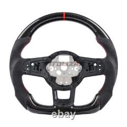 3K Carbon Fiber Steering Wheel For Volkswagen Golf GTI MK7 15-19 Alcantara Grips