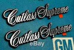 4 Door 80 87 Olds Cutlass Supreme Nos Fender Emblem Set 4dr Sedan Oem Gm Trim