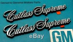 4 Door 80 87 Olds Cutlass Supreme Nos Fender Emblem Set 4dr Sedan Oem Gm Trim