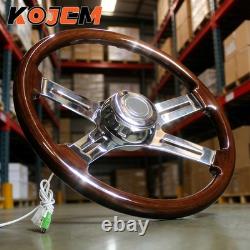 4 Spoke 18 For 1986+ Freightliner Kenworth Peterbilt Volvo Wood Steering Wheel