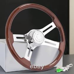 4 Spoke 18 For 1986+ Freightliner Kenworth Peterbilt Volvo Wood Steering Wheel