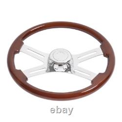 4 Spoke 18 For 1986+ Freightliner Kenworth Peterbilt Volvo Wood Steering Wheel