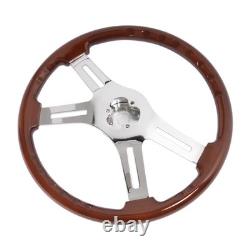 4 Spoke 18 For 1986+ Freightliner Kenworth Peterbilt Volvo Wood Steering Wheel