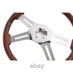 4 Spoke 18 For 1986+ Freightliner Kenworth Peterbilt Volvo Wood Steering Wheel