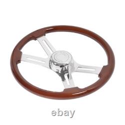 4 Spoke 18 For 1986+ Freightliner Kenworth Peterbilt Volvo Wood Steering Wheel