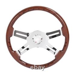 4 Spoke 18 For 1986+ Freightliner Kenworth Peterbilt Volvo Wood Steering Wheel