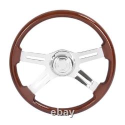 4 Spoke 18 For 1986+ Freightliner Kenworth Peterbilt Volvo Wood Steering Wheel