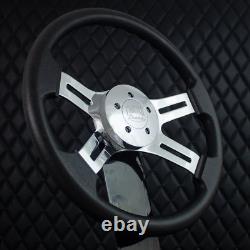 4 Spoke Chrome Black Steering Wheel 16 Freightliner, Kenworth, Peterbilt, Volvo