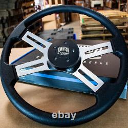 4 Spoke Chrome Black Steering Wheel 18 Freightliner, Kenworth, Peterbilt, Volvo