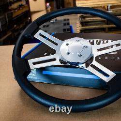 4 Spoke Chrome Black Steering Wheel 18 Freightliner, Kenworth, Peterbilt, Volvo