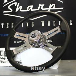 4 Spoke Steering Wheel 18 Black (Freightliner, Kenworth, Peterbilt, Volvo)