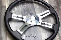 4 Spoke Steering Wheel 18 Black (Freightliner, Kenworth, Peterbilt, Volvo)