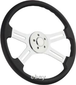 4 Spoke Steering Wheel 18 Black (Freightliner, Kenworth, Peterbilt, Volvo)