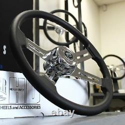 4 Spoke Steering Wheel 18 Black (Freightliner, Kenworth, Peterbilt, Volvo)