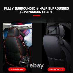 5 Car Seat Covers Full Set with Waterproof Leather Universal for Sedan SUV Truck