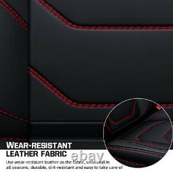 5 Car Seat Covers Full Set with Waterproof Leather Universal for Sedan SUV Truck