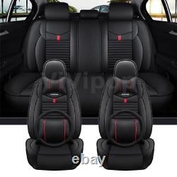 5 Seat Car Seat Cover Steering Wheel Cover Luxury PU Leather Full Set for Toyota