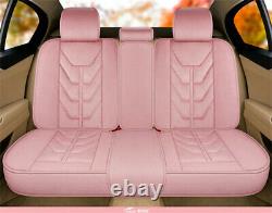 5 Seats Full Set Luxury Winter Plush Fur Car Seat Covers+Steering Wheel Cover US