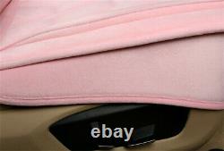 5 Seats Full Set Luxury Winter Plush Fur Car Seat Covers+Steering Wheel Cover US