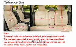 5 Seats Full Set Luxury Winter Plush Fur Car Seat Covers+Steering Wheel Cover US