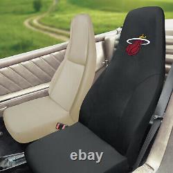 5PC NBA Miami Heat Car Truck Rubber Floor Mats Seat Covers Steering Wheel Cover