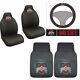 5pc Ncaa Ohio State Buckeyes Front Seat Covers Floor Mats & Steering Wheel Cover