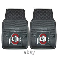 5PC NCAA Ohio State Buckeyes Front Seat Covers Floor Mats & Steering Wheel Cover