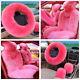 5pcs Pink Wool Fur Car Seat Covers+steering Wheel/handbrake/gear Shift Cover Kit