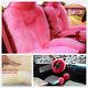 5pcs/set Fur Car Seat&steering Wheel Cover Pink Wool Soft Suck Exhaust Stains