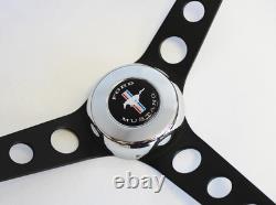 65-69 Ford Mustang Grant Steering Wheel Black on Black 15 Mustang Center Cap