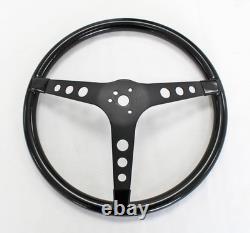 65-69 Ford Mustang Grant Steering Wheel Black on Black 15 Mustang Center Cap