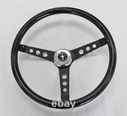 65-69 Ford Mustang Grant Steering Wheel Black on Black 15 Mustang Center Cap
