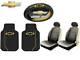 7 Pc Chevrolet Chevy Elite Seat Covers, Steering Wheel & Front Rubber Floor Mats