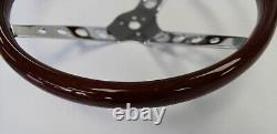 78-91 Ford Bronco F100 F150 F250 F350 Wood Chrome Steering Wheel High Gloss 15