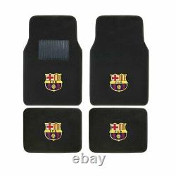 7pc FC Barcelona Car Truck Front Rear Floor Mats Seat Cover Steering Wheel Cover