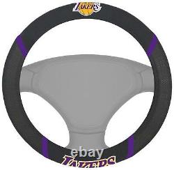 7pc Set NBA Los Angeles Lakers Seat Covers Floor Mats & Steering Wheel Cover