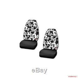 7pcs Mickey Mouse Car Truck Front Seat Covers Floor Mats Steering Wheel Cover